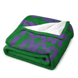 Custom Emerald Green Light Purple Blanket