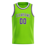 Custom Emerald Green & Light Purple Colors Design Sports Basketball Jersey