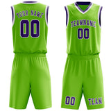 Custom Emerald Green Light Purple Basketball Set