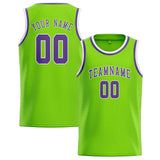 Custom Emerald Green & Light Purple Colors Design Sports Basketball Jersey