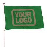 Custom Emerald Green Light Khaki Flag