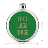 Custom Emerald Green Light Khaki Hip Flask
