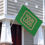 Custom Emerald Green Light Khaki Flag