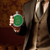 Custom Emerald Green Light Khaki Hip Flask