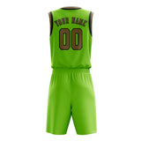 Custom Emerald Green Light Khaki Basketball Set