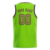 Custom Emerald Green & Light Khaki Colors Design Sports Basketball Jersey