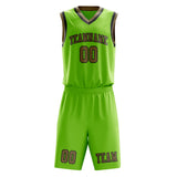 Custom Emerald Green Light Khaki Basketball Set
