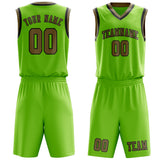 Custom Emerald Green Light Khaki Basketball Set