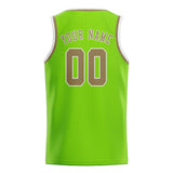 Custom Emerald Green & Light Khaki Colors Design Sports Basketball Jersey