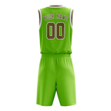 Custom Emerald Green Light Khaki Basketball Set