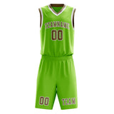 Custom Emerald Green Light Khaki Basketball Set