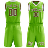 Custom Emerald Green Light Khaki Basketball Set