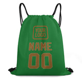 Custom Emerald Green Khaki Drawstring Bag