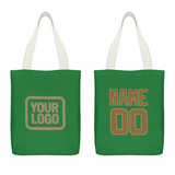 Custom Emerald Green Khaki Canvas Tote Bag