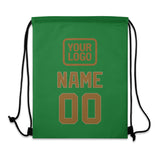 Custom Emerald Green Khaki Drawstring Bag