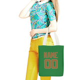 Custom Emerald Green Khaki Canvas Tote Bag