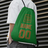 Custom Emerald Green Khaki Drawstring Bag