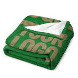 Custom Emerald Green Light Khaki Blanket
