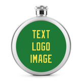 Custom Emerald Green Light Yellow Hip Flask