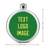 Custom Emerald Green Light Yellow Hip Flask