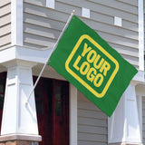 Custom Emerald Green Light Yellow Flag