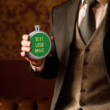 Custom Emerald Green Light Yellow Hip Flask