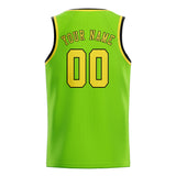 Custom Emerald Green & Light Yellow Colors Design Sports Basketball Jersey