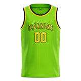 Custom Emerald Green & Light Yellow Colors Design Sports Basketball Jersey