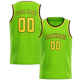 Custom Emerald Green & Light Yellow Colors Design Sports Basketball Jersey