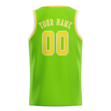 Custom Emerald Green & Light Yellow Colors Design Sports Basketball Jersey