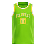 Custom Emerald Green & Light Yellow Colors Design Sports Basketball Jersey