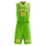 Custom Emerald Green Light Yellow Basketball Set