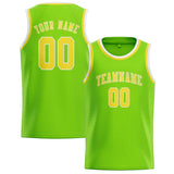 Custom Emerald Green & Light Yellow Colors Design Sports Basketball Jersey