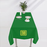 Custom Emerald Green Light Yellow Square Table Cloth