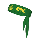 Custom Emerald Green Light Yellow Headband