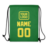 Custom Emerald Green Light Yellow Drawstring Bag