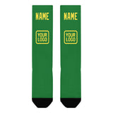 Custom Emerald Green Light Yellow Knee-High Sock
