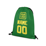 Custom Emerald Green Light Yellow Drawstring Bag