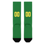 Custom Emerald Green Light Yellow Knee-High Sock