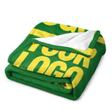 Custom Emerald Green Light Yellow Blanket