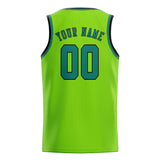 Custom Emerald Green & Blue Green Colors Design Sports Basketball Jersey