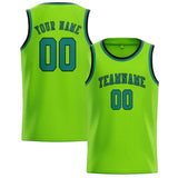Custom Emerald Green & Blue Green Colors Design Sports Basketball Jersey