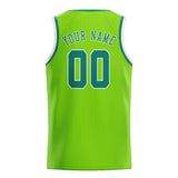 Custom Emerald Green & Blue Green Colors Design Sports Basketball Jersey