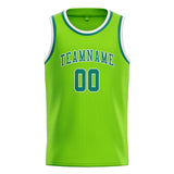 Custom Emerald Green & Blue Green Colors Design Sports Basketball Jersey