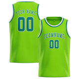 Custom Emerald Green & Blue Green Colors Design Sports Basketball Jersey