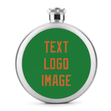 Custom Emerald Green Orange Hip Flask