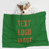 Custom Emerald Green Orange Pet Blanket