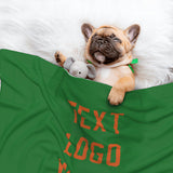 Custom Emerald Green Orange Pet Blanket