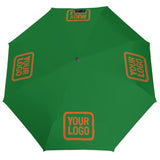 Custom Emerald Green Orange Automatic Umbrella