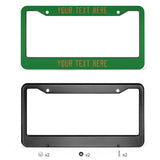 Custom Emerald Green Orange License Plate Frame